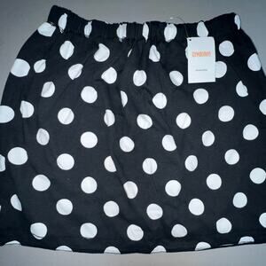 NWT Gymboree Reversible Skirt Polka Dot & Striped Black Size 8